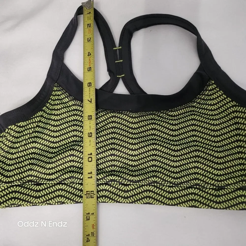 Avia Women's Sports Bra Yellow‎ & Black Zigzag Design Size M
